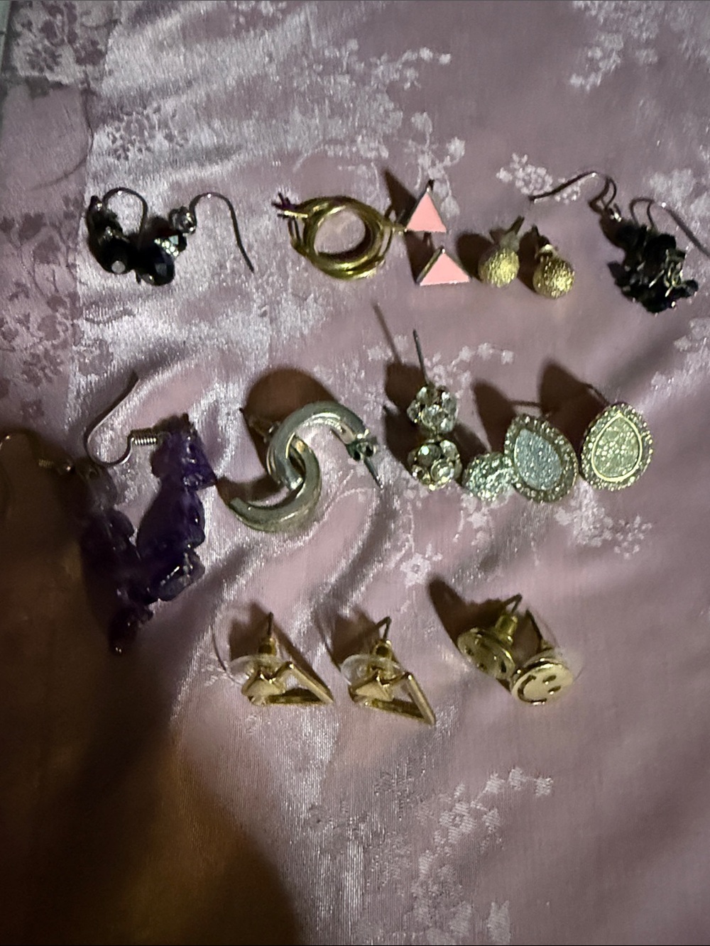 Assorted Women’s Earrings Set - Pink, Gold, Purple, Silver